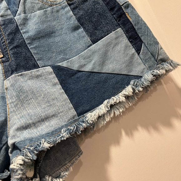 Sea NY Sea New York Diego Patchwork Denim Paperbag Shorts Size 6 - Picture 13 of 16